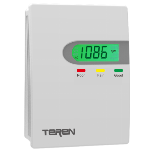 Комнатный датчик vос, выход rs485/modbus жк-дисплей с подсветкой g/y/r IAQW802